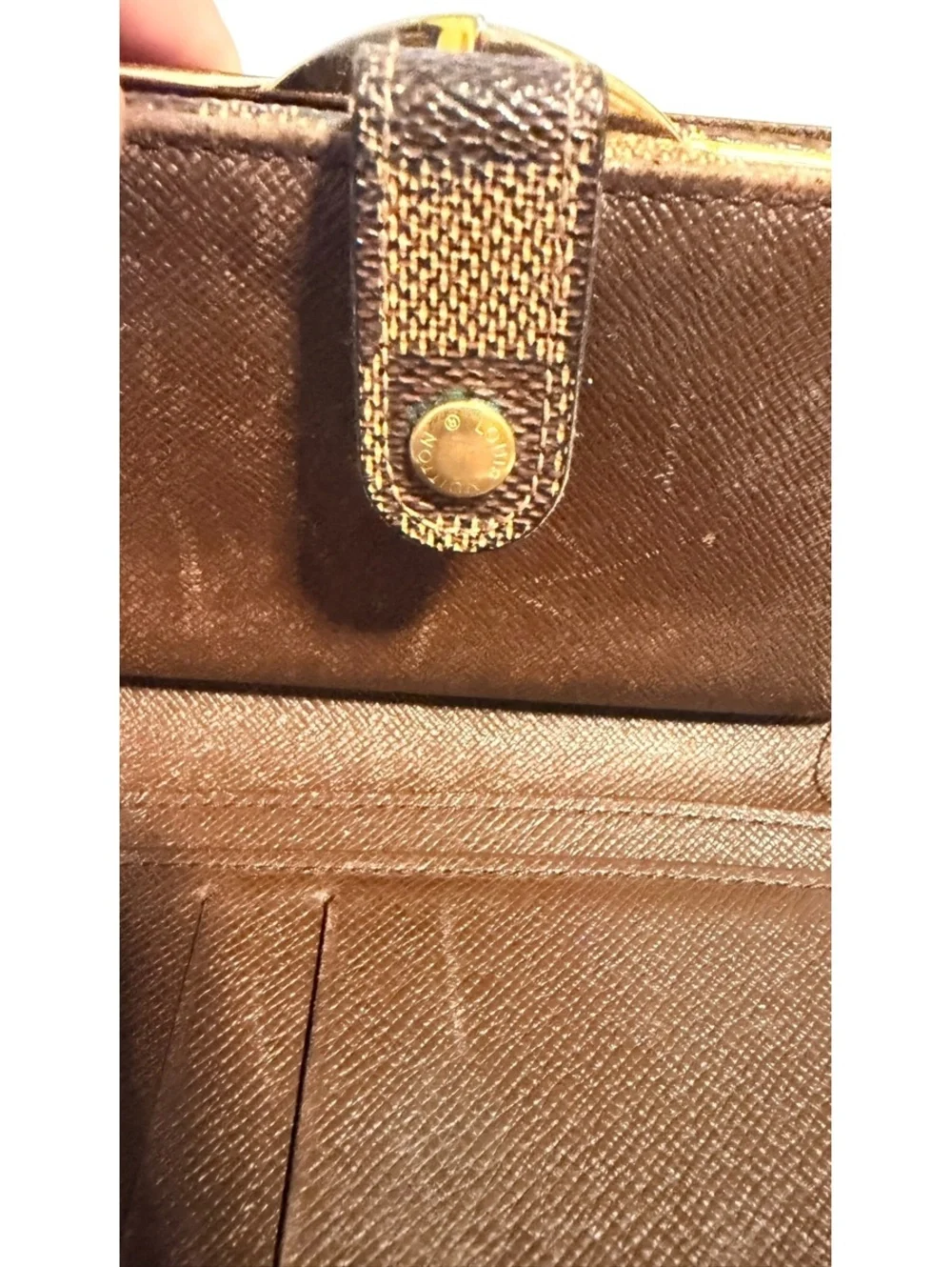 Louis Vuitton Damier Ebene Canvas Wallet Brown Checkered Pattern
